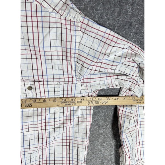 Wrangler Rugged Wear Plaid Long Sleeve Button Up Western Shirt Mens Size Large - Picture 6 of 7